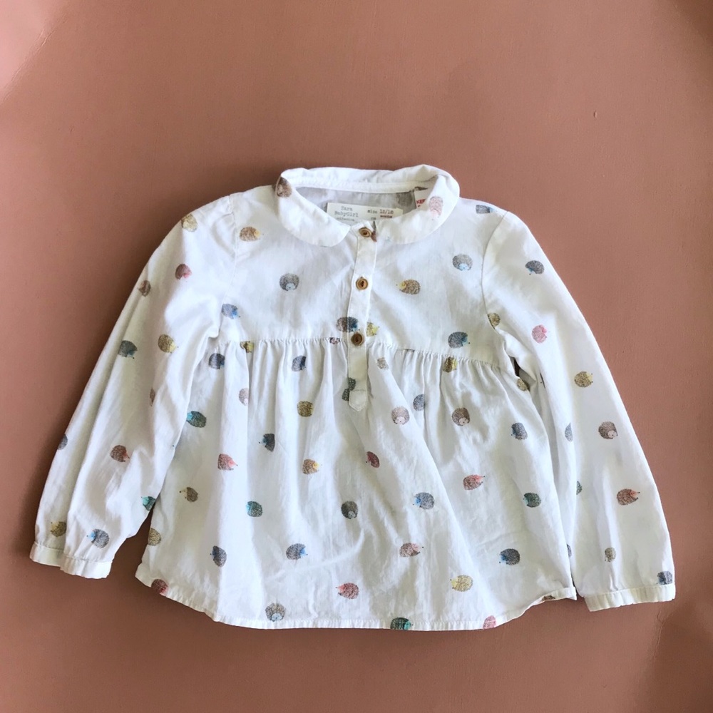 Zara Baby Girl Hedgehog Shirt